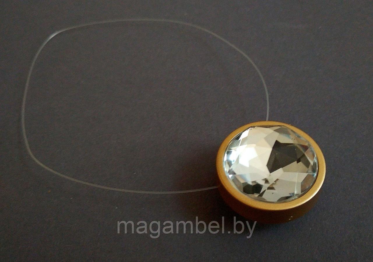 Магнитная клипса для штор  и гардин на леске " Круг люкс кристалл №4"