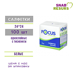 Салфетки бумажные  FOCUS, 100шт