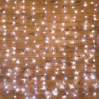 Гирлянда светодиодная Дождь 1.5х1.5 м 144 LED, прозрачный ПВХ, с контроллером, холодное белое свечение