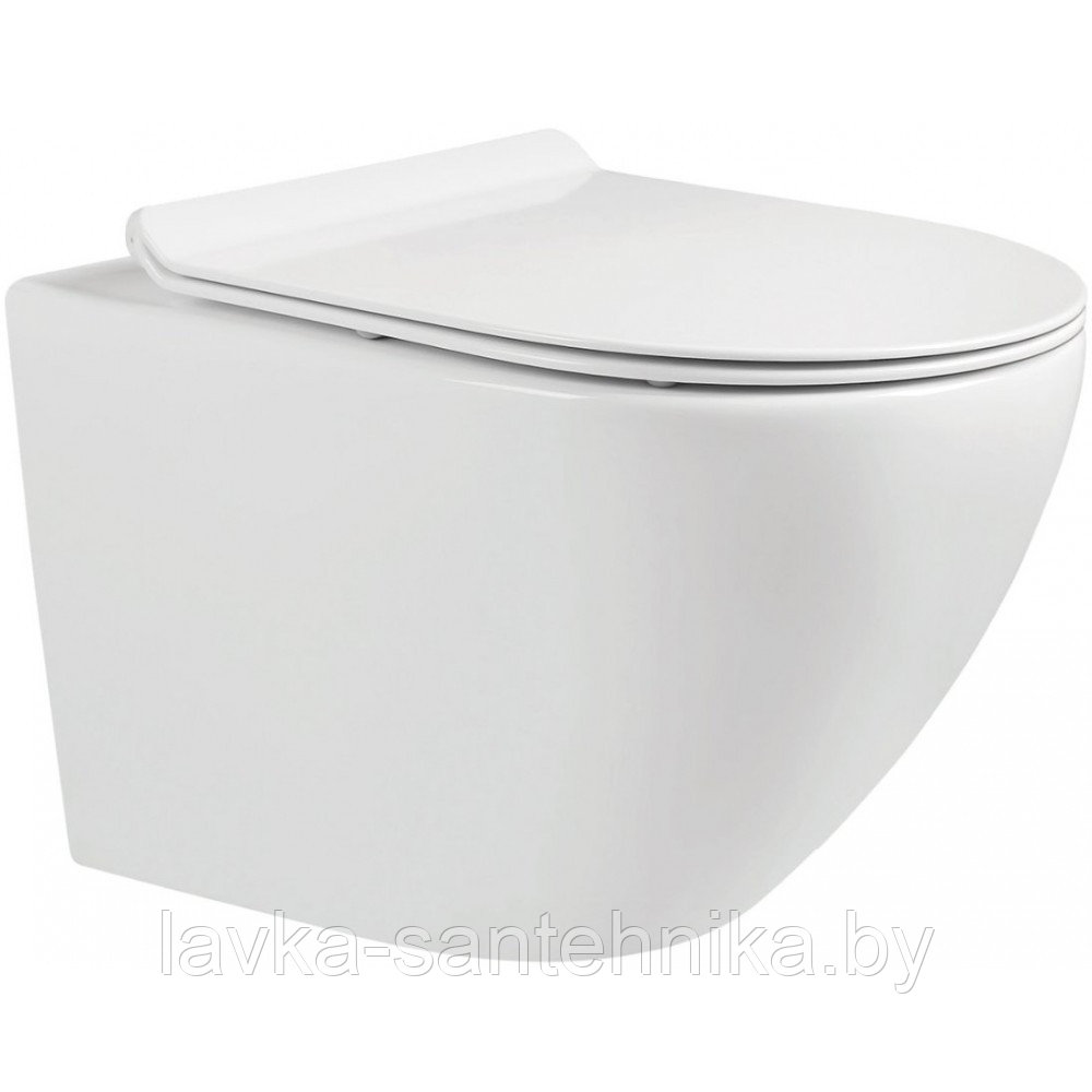 Унитаз подвесной безободковый MILLEAU ALBY 203, тонкое сиденье с ...