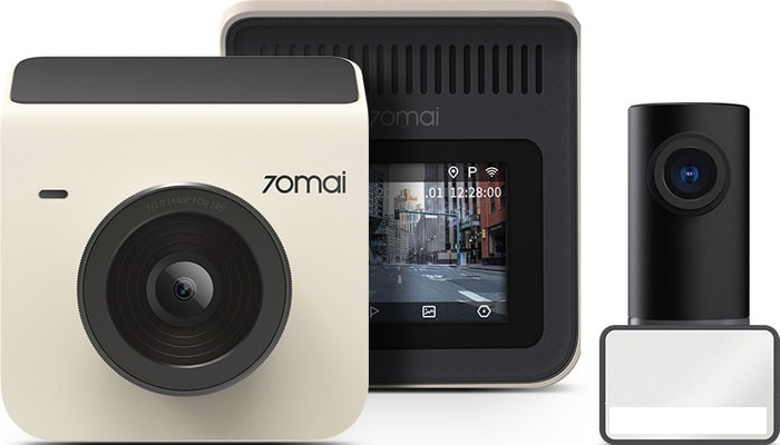 Автомобильный видеорегистратор 70mai Dash Cam A400 + камера заднего вида RC09 (бежевый) - фото 1 - id-p194427263