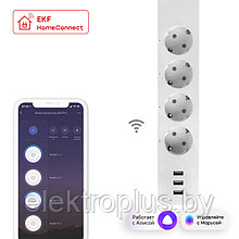 Умный удлинитель c USB Wi-Fi EKF Connect PRO