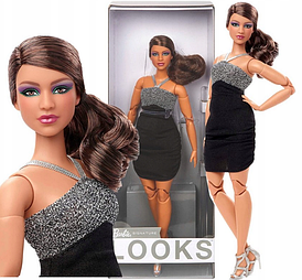 Кукла Mattel Barbie Looks Пышная брюнетка с хвостом HBX95