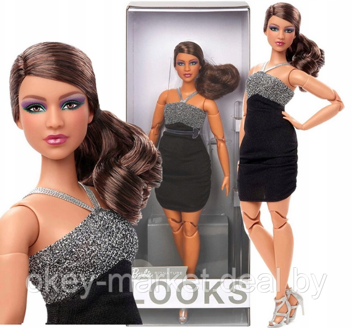Кукла Barbie Looks Пышная брюнетка с хвостом HBX95 - фото 1 - id-p194429261