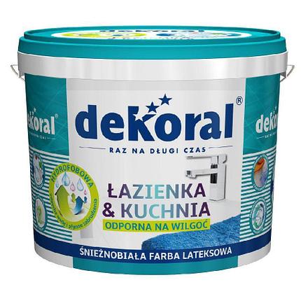 Краска латексная Dekoral Lazienka & Kuchnia 1л матовая белая, Dekoral "Кухня и ванная", фото 2