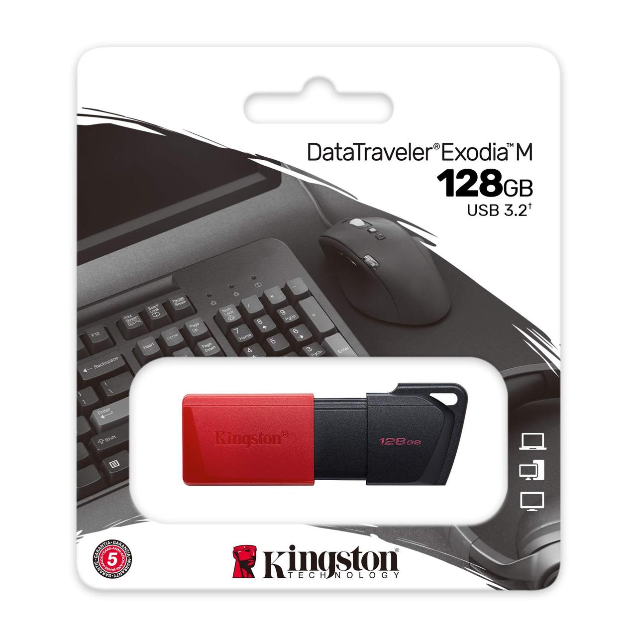 USB-накопитель DataTraveler Exodia M DTXM/128GB красный - фото 3 - id-p194460463