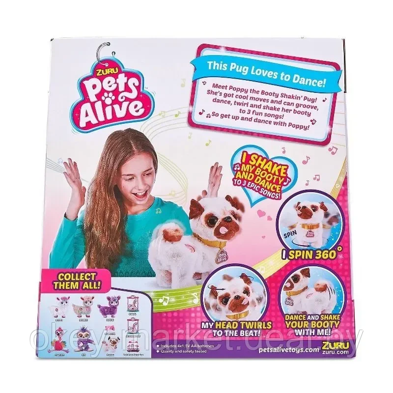 Интерактивная игрушка Zuru Pets Alive Мопс 9521 - фото 6 - id-p194428923