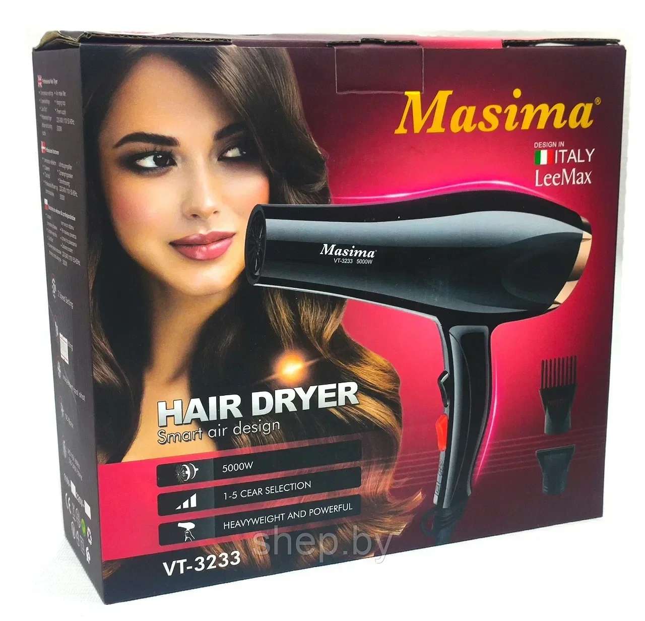 Фен для волос MASIMA VT-3233, черный