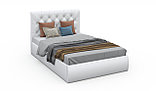 Мягкая кровать Беатриче с подъемным механизмом 140х200 кожзам Teos White, фото 4
