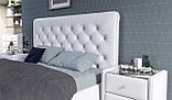 Мягкая кровать Беатриче с подъемным механизмом 140х200 кожзам Teos White, фото 5