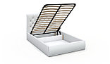 Мягкая кровать Беатриче с подъемным механизмом 140х200 кожзам Teos White, фото 6