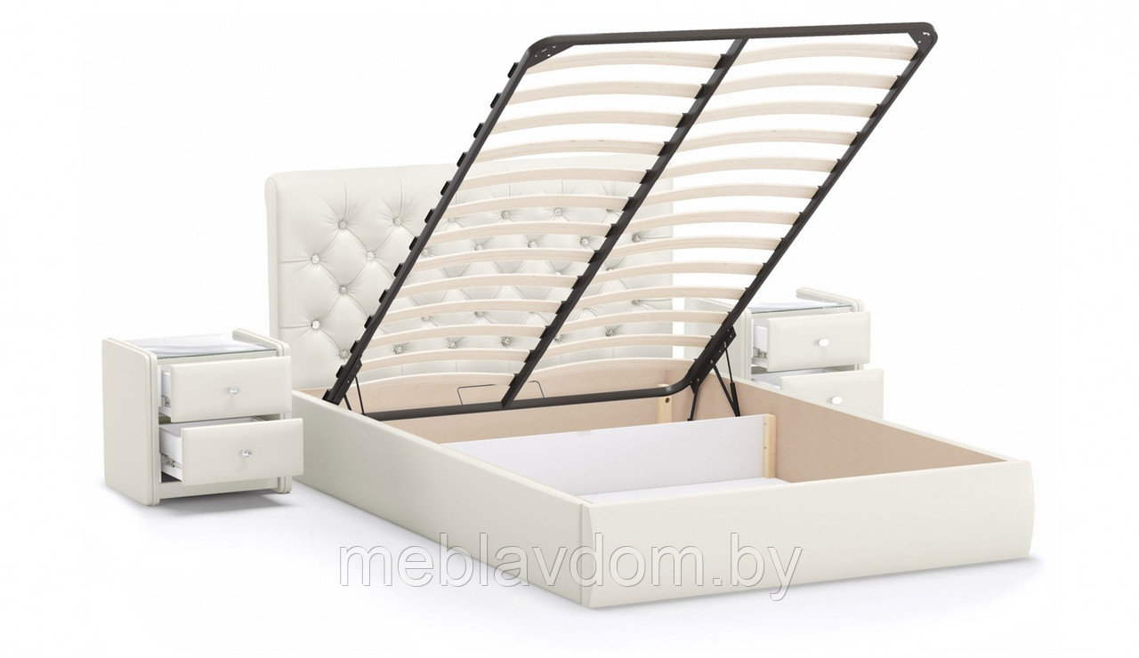 Мягкая кровать Беатриче с подъемным механизмом 160х200 кожзам Pearl Shell - фото 2 - id-p194495408