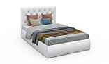 Мягкая кровать Беатриче с подъемным механизмом 180х200 кожзам Teos White, фото 4