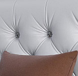 Мягкая кровать Беатриче с подъемным механизмом 180х200 кожзам Teos White, фото 5