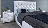 Мягкая кровать Беатриче с подъемным механизмом 180х200 кожзам Teos White, фото 8