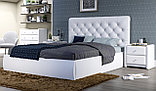 Мягкая кровать Беатриче с подъемным механизмом 180х200 кожзам Teos White, фото 10