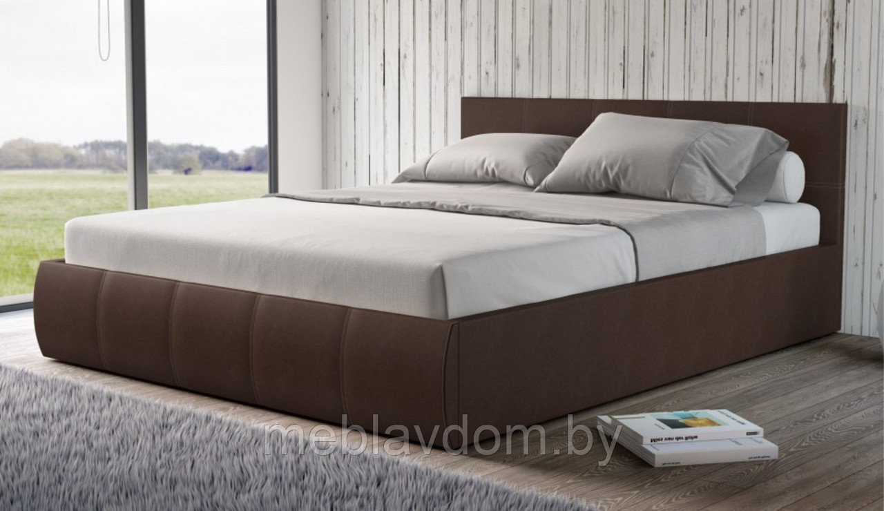 Мягкая кровать Верона 160 Teos dark brown с подъемным механизмом - фото 2 - id-p194495422