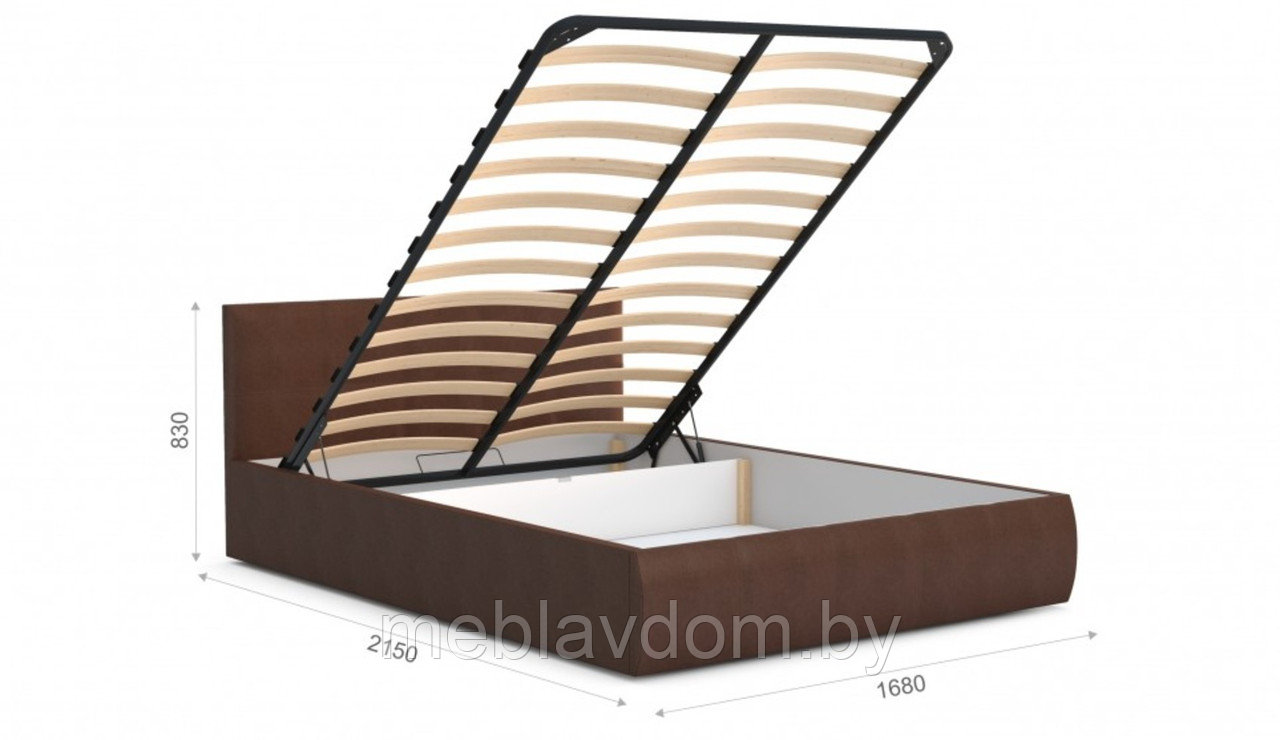 Мягкая кровать Верона 160 Teos dark brown с подъемным механизмом - фото 3 - id-p194495422