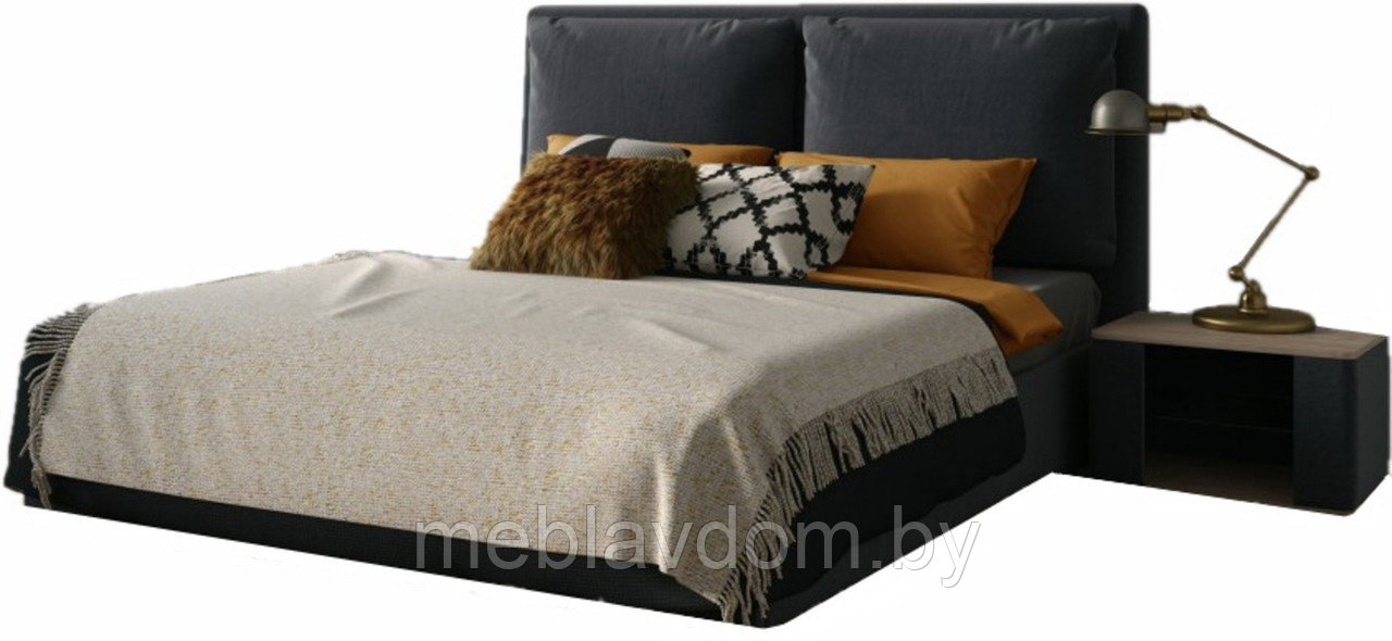 Мягкая кровать Эмилия 160 Atlanta/grafit с подъемным механизмом - фото 1 - id-p194495430
