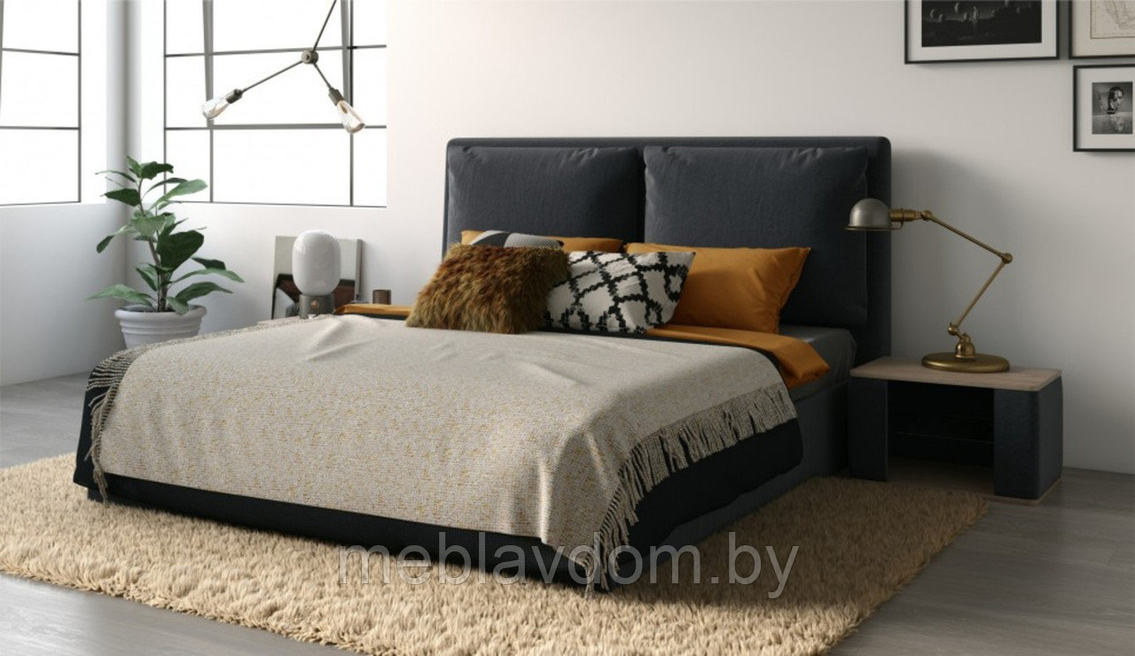 Мягкая кровать Эмилия 160 Atlanta/grafit с подъемным механизмом - фото 5 - id-p194495430