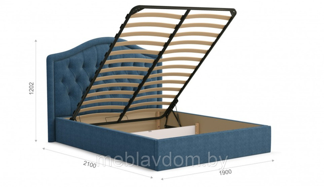 Мягкая кровать Элизабет 160 Lecco ocean с пуговицами с подъемным механизмом - фото 3 - id-p194495432