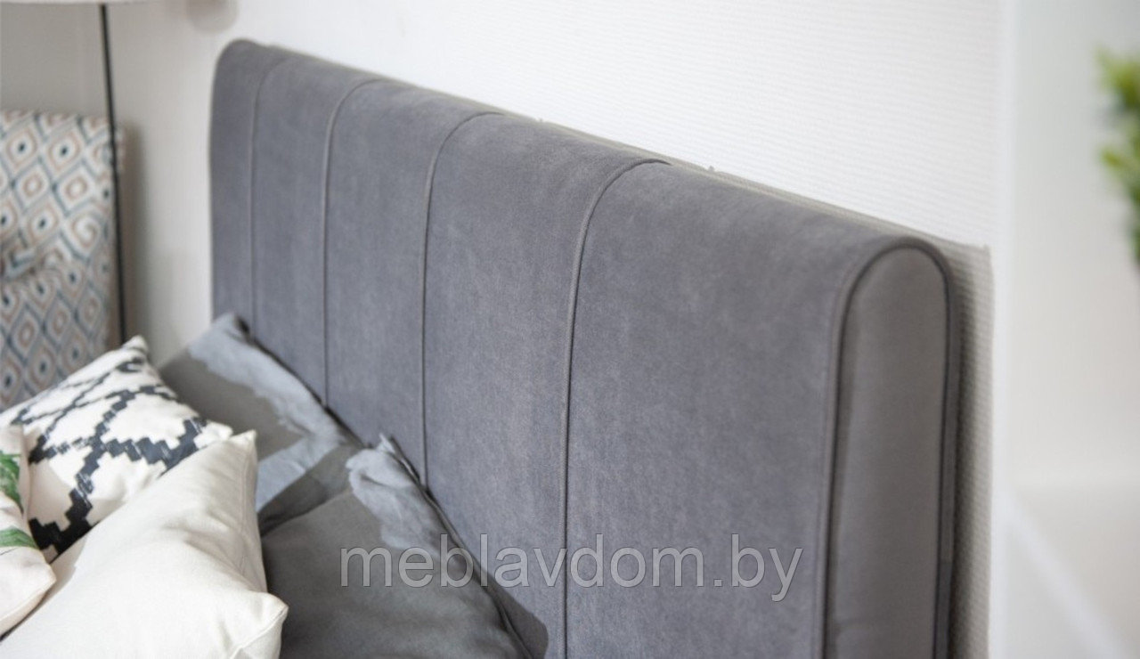 Мягкая кровать Джессика 140 Amigo grey с подъемным механизмом - фото 6 - id-p194495481