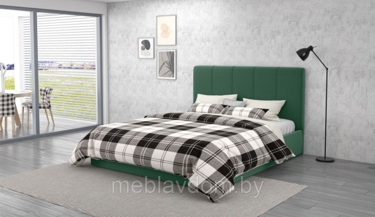 Мягкая кровать Джессика 140 Amigo green с подъемным механизмом - фото 1 - id-p194495486