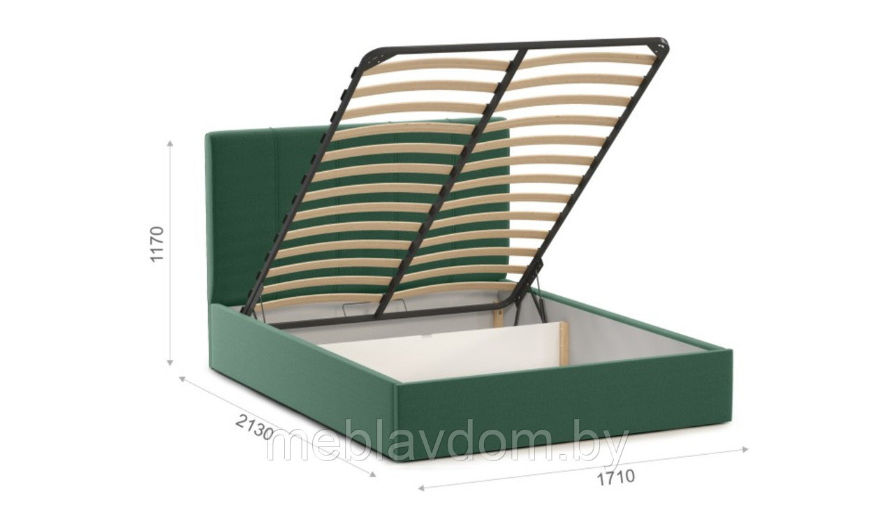 Мягкая кровать Джессика 160 Amigo green с подъемным механизмом - фото 3 - id-p194495487