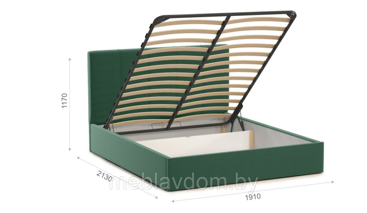 Мягкая кровать Джессика 180 Amigo green с подъемным механизмом - фото 3 - id-p194495488