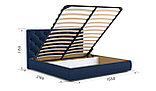 Мягкая кровать Бетти 180х200 с подъемным механизмом Lecco/ocean, фото 3