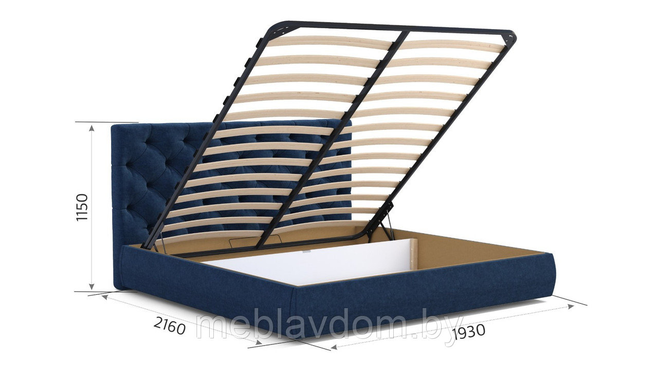 Мягкая кровать Бетти 180х200 с подъемным механизмом Lecco/ocean - фото 3 - id-p194495493