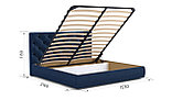 Мягкая кровать Бетти 140х200 с подъемным механизмом Lecco/ocean, фото 2
