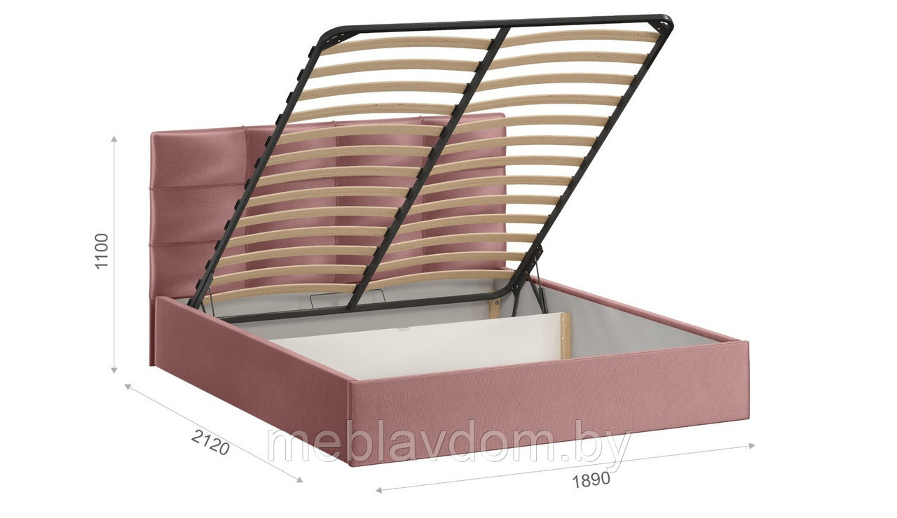 Мягкая кровать Вена 180 Bingo mauve с подъемным механизмом - фото 2 - id-p194495499