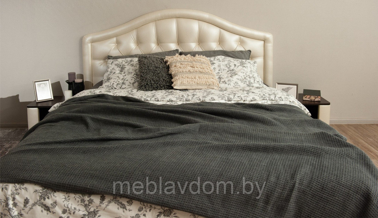 Мягкая кровать Элизабет 180 Pearl shell с пуговицами с подъемным механизмом - фото 10 - id-p194495508