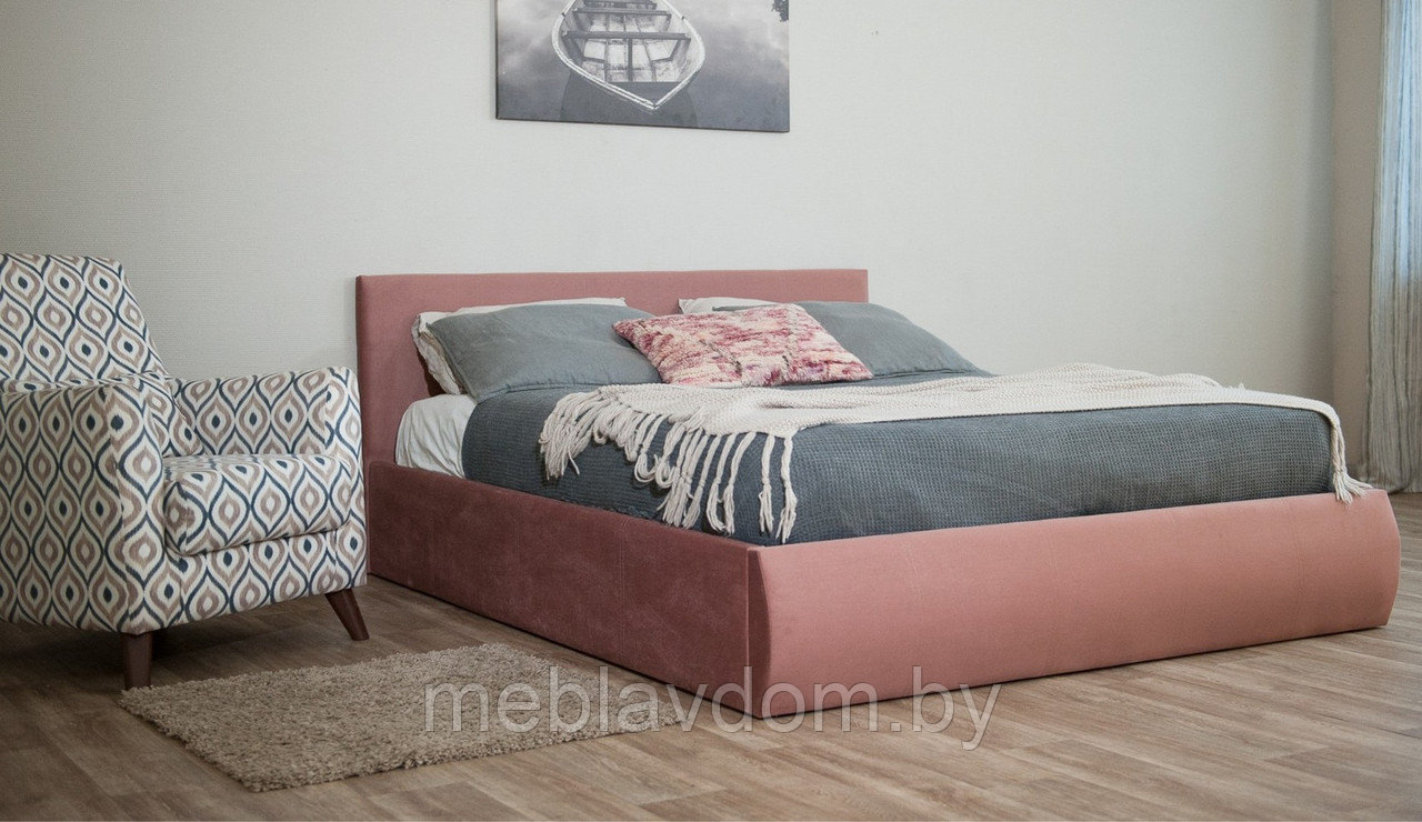 Мягкая кровать Верона 180 Bingo mauve с подъемным механизмом - фото 2 - id-p194495514