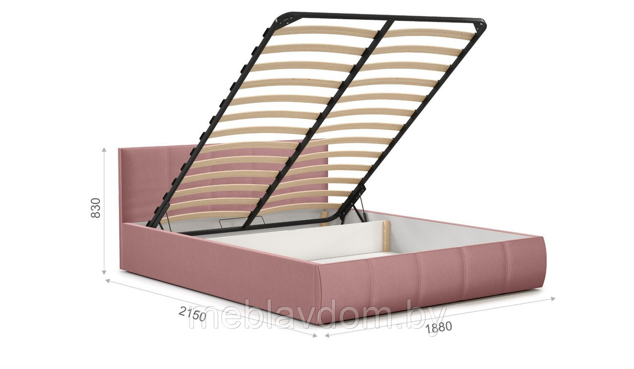 Мягкая кровать Верона 180 Bingo mauve с подъемным механизмом - фото 3 - id-p194495514