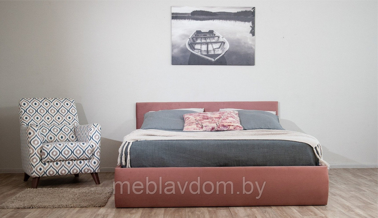 Мягкая кровать Верона 180 Bingo mauve с подъемным механизмом - фото 7 - id-p194495514