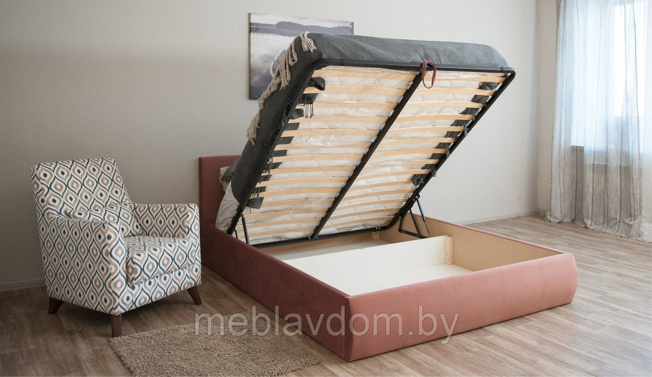 Мягкая кровать Верона 180 Bingo mauve с подъемным механизмом - фото 10 - id-p194495514