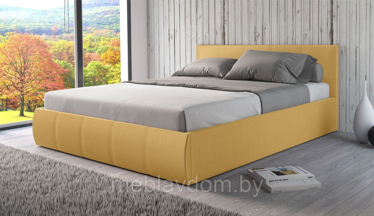 Мягкая кровать Верона 180х200 с подъемным механизмом Bingo mustard - фото 2 - id-p194495515