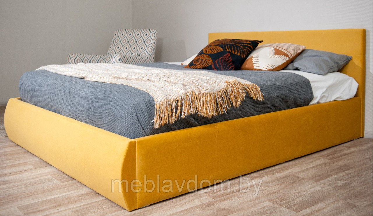 Мягкая кровать Верона 180х200 с подъемным механизмом Bingo mustard - фото 4 - id-p194495515
