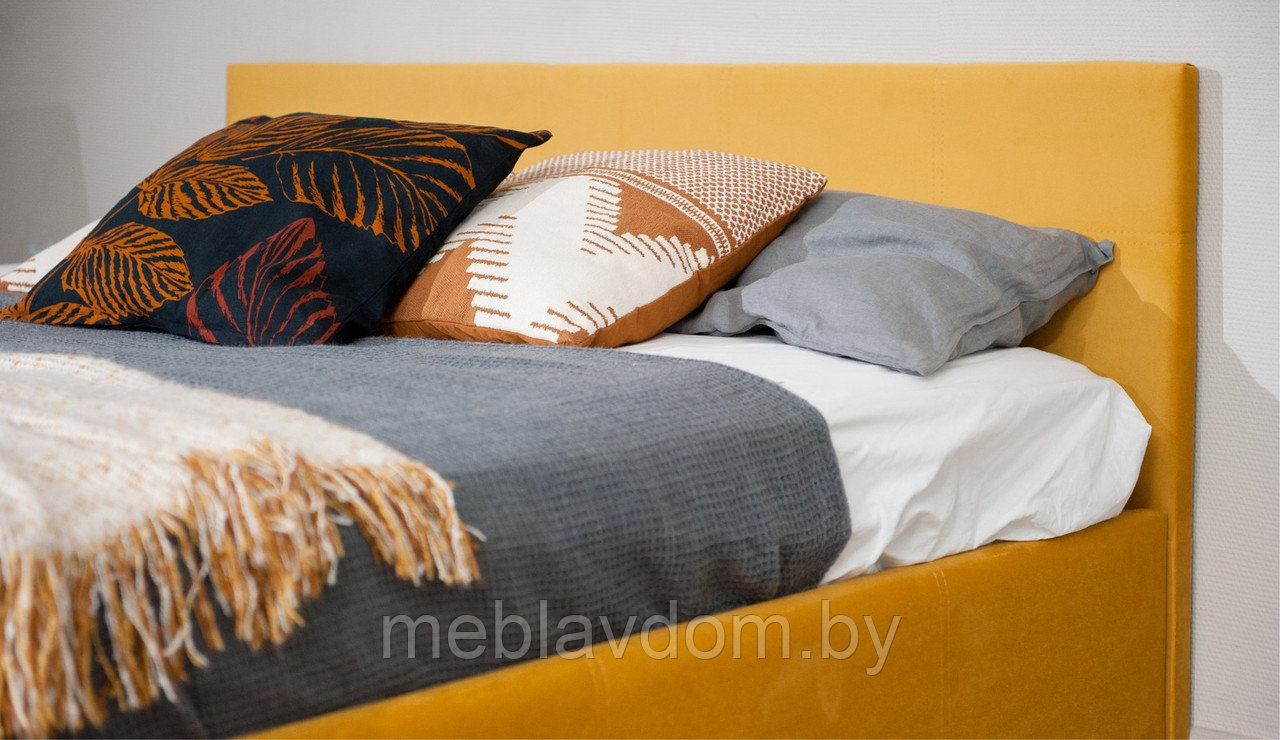 Мягкая кровать Верона 180х200 с подъемным механизмом Bingo mustard - фото 5 - id-p194495515