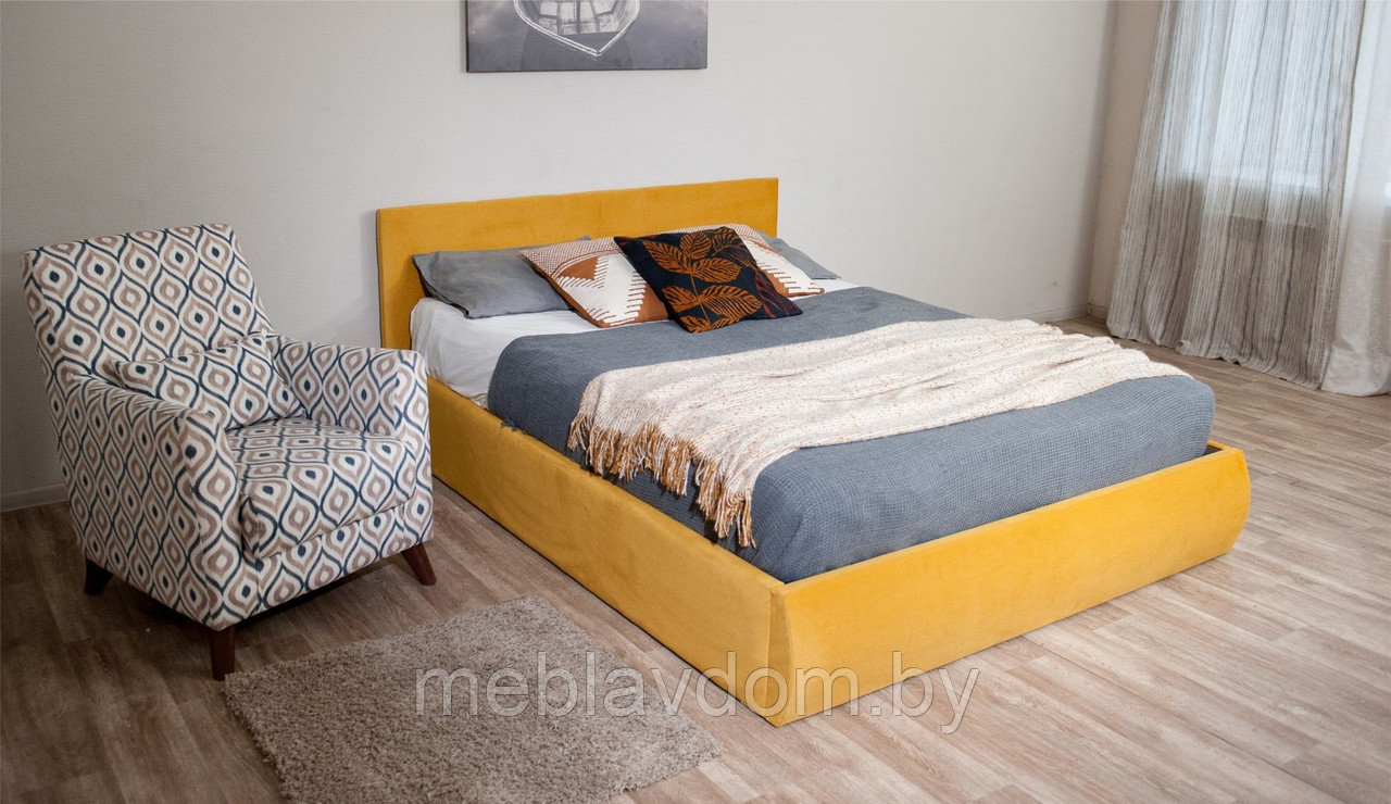 Мягкая кровать Верона 180х200 с подъемным механизмом Bingo mustard - фото 7 - id-p194495515