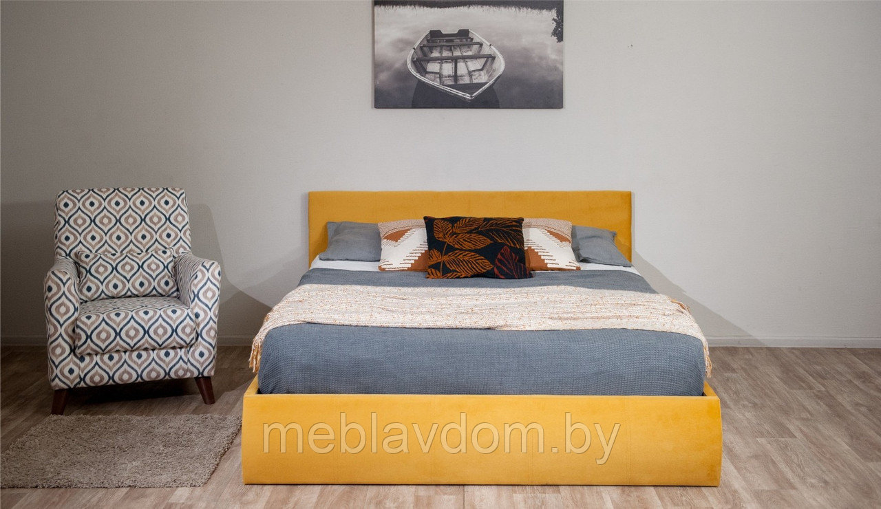 Мягкая кровать Верона 180х200 с подъемным механизмом Bingo mustard - фото 8 - id-p194495515