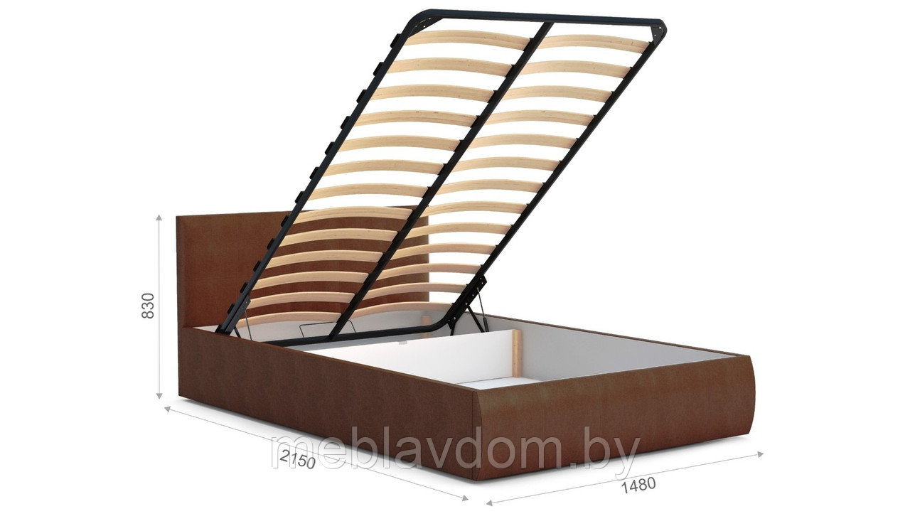 Мягкая кровать Верона 140 Dark brown с подъемным механизмом - фото 2 - id-p194495518