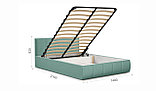 Мягкая кровать Верона 140х200 с подъемным механизмом Bingo mint, фото 3