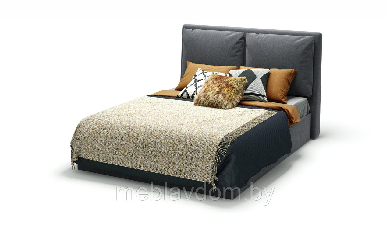 Мягкая кровать Эмилия 140х200 с подъемным механизмом Antonio/grafit - фото 1 - id-p194495521