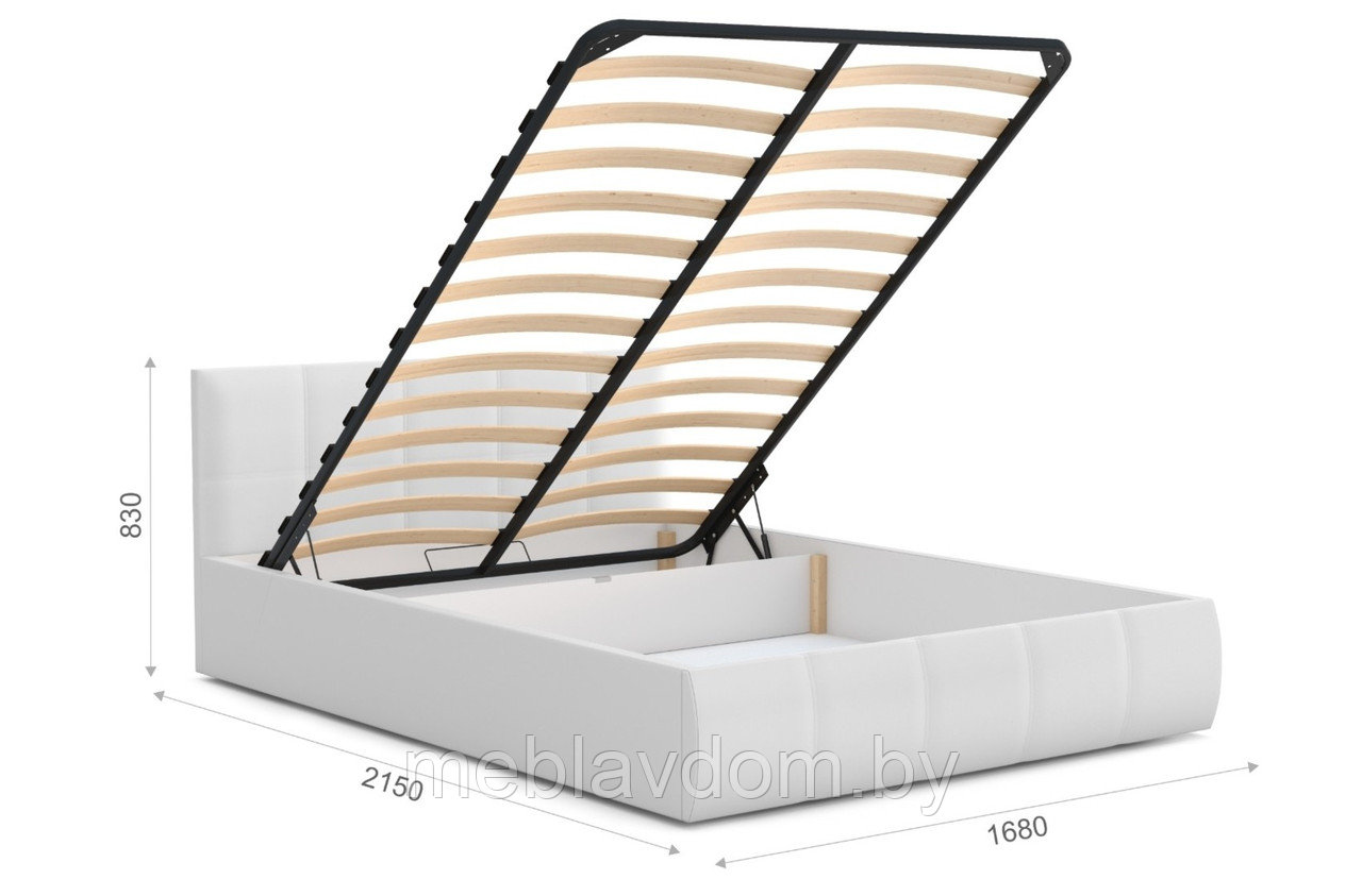 Мягкая кровать Верона 160 Teos white с подъемным механизмом - фото 1 - id-p194495542