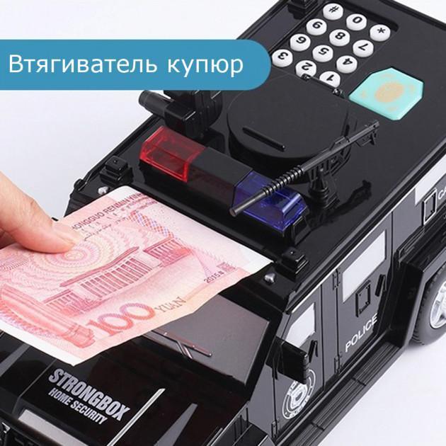 Полицейская машинка сейф копилка CASH TRUCK с кодом и отпечатком пальца - фото 3 - id-p194496582