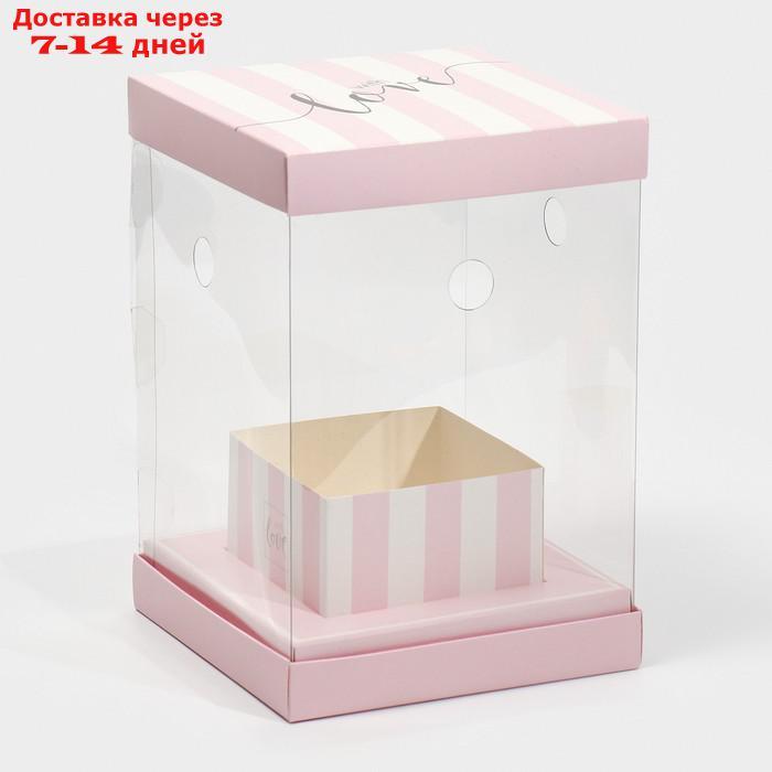 Коробка для цветов с вазой и PVC окнами складная With love, 16 х 23 х 16 см - фото 2 - id-p193943915
