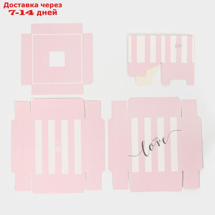 Коробка для цветов с вазой и PVC окнами складная With love, 16 х 23 х 16 см - фото 4 - id-p193943915